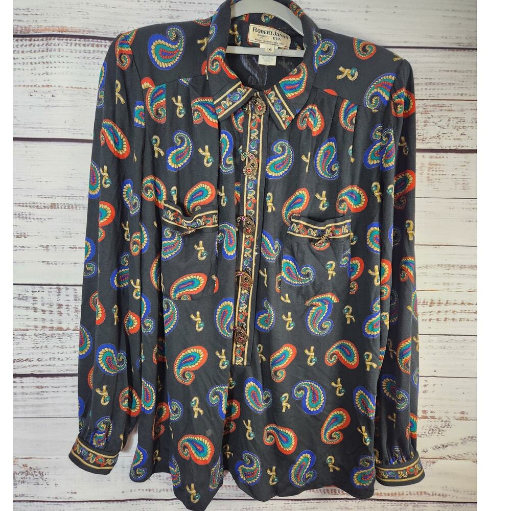 Vintage 70's/80's Robert Janan Eva Designed by Milano Peacock colored size 14